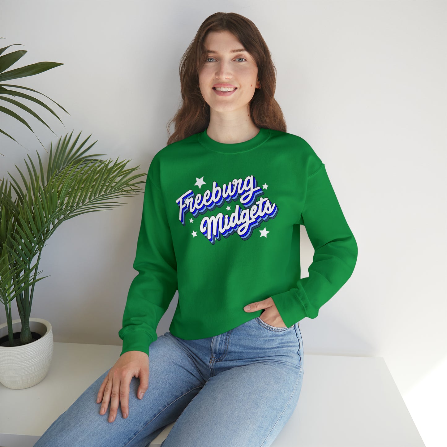 Retro Freeburg Midgets Unisex Heavy Blend™ Crewneck Sweatshirt
