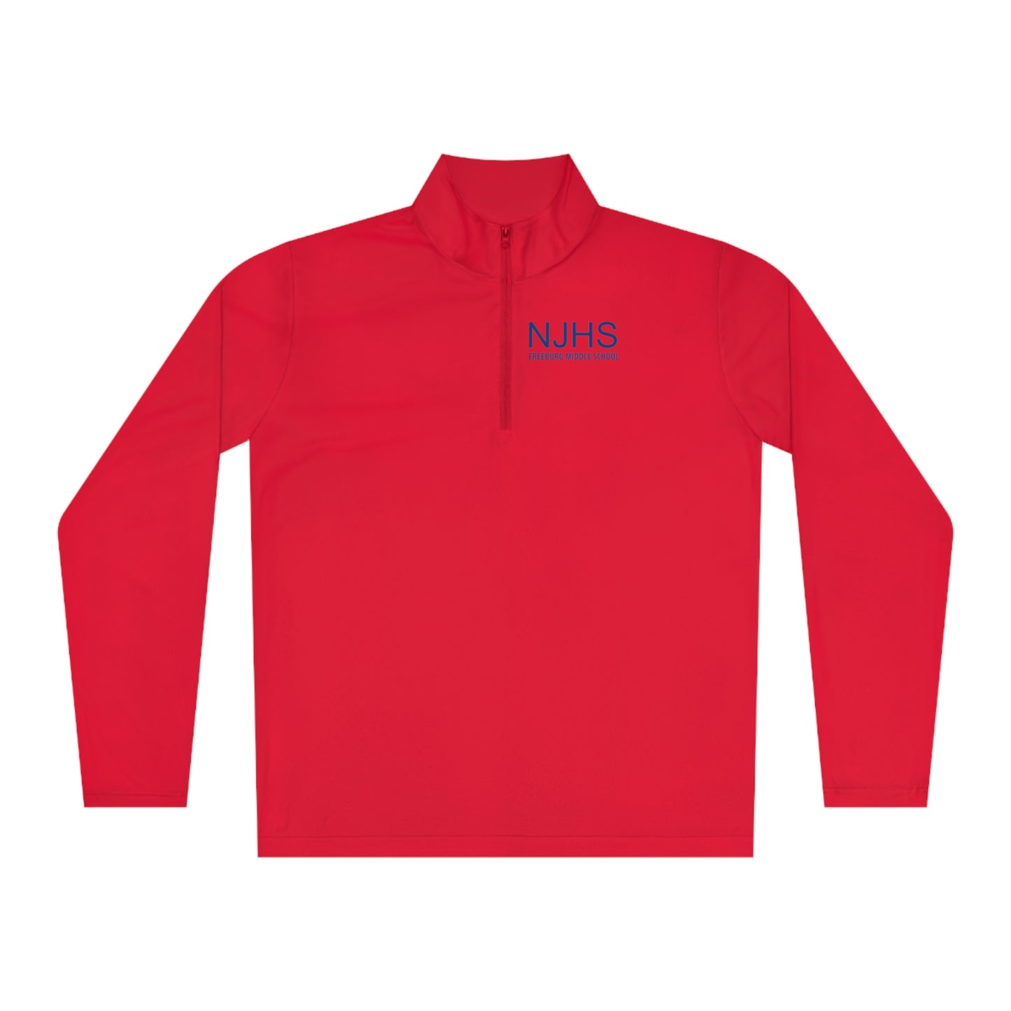 Front and Back Design - Freeburg Middle School NJHS Blue Print Unisex Quarter-Zip Pullover