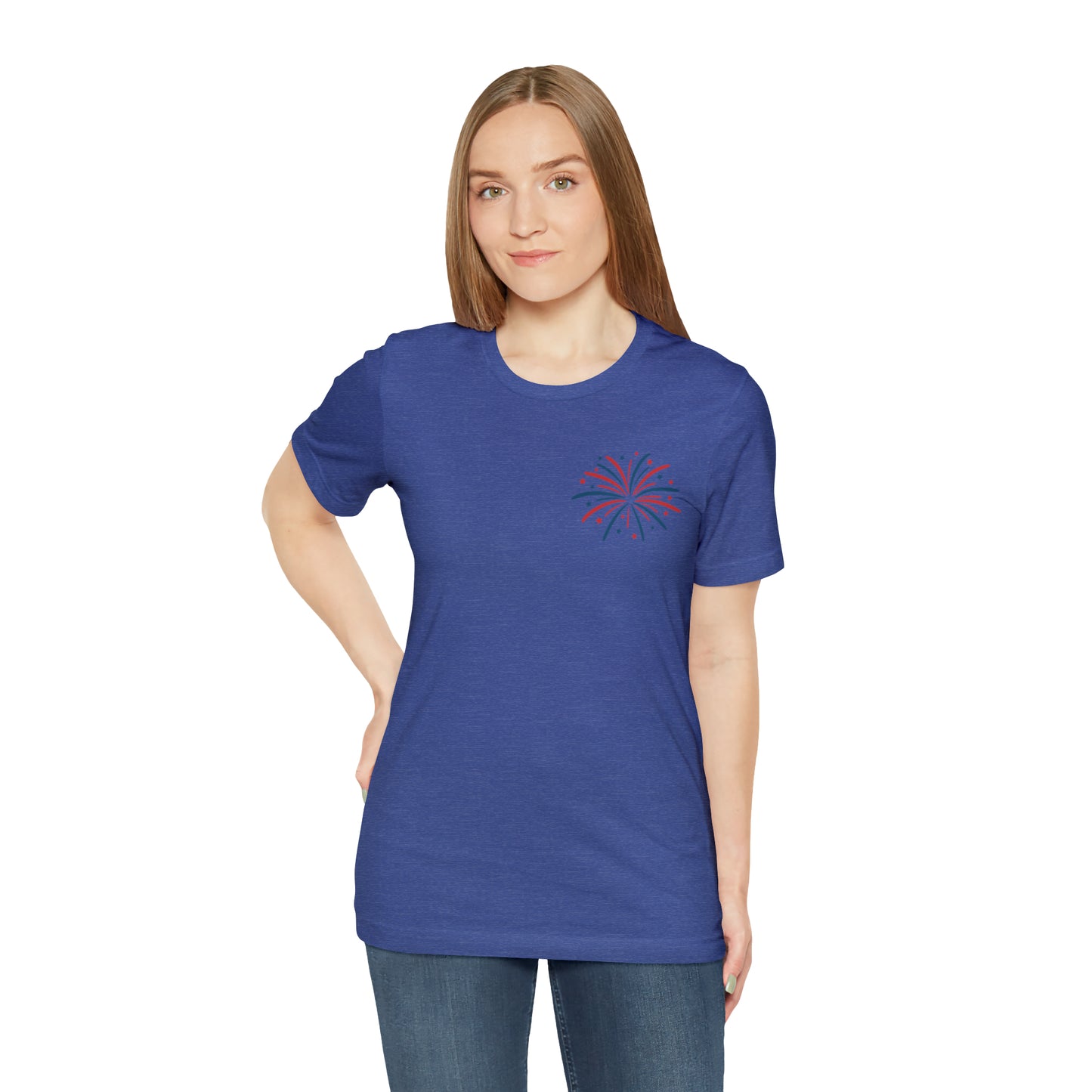 "Land of the Free Because of the Brave" Unisex Jersey Short Sleeve Tee (Front and Back Design)