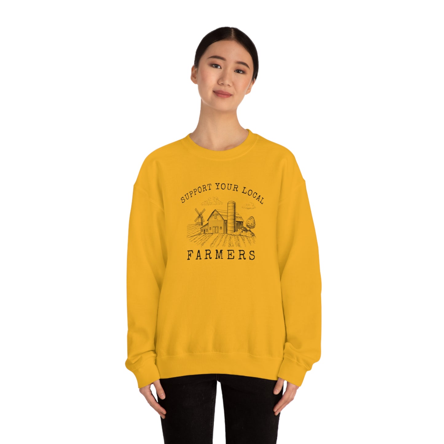"Support Your Local Farmers - Wide Scene" - Unisex Heavy Blend™ Crewneck Sweatshirt