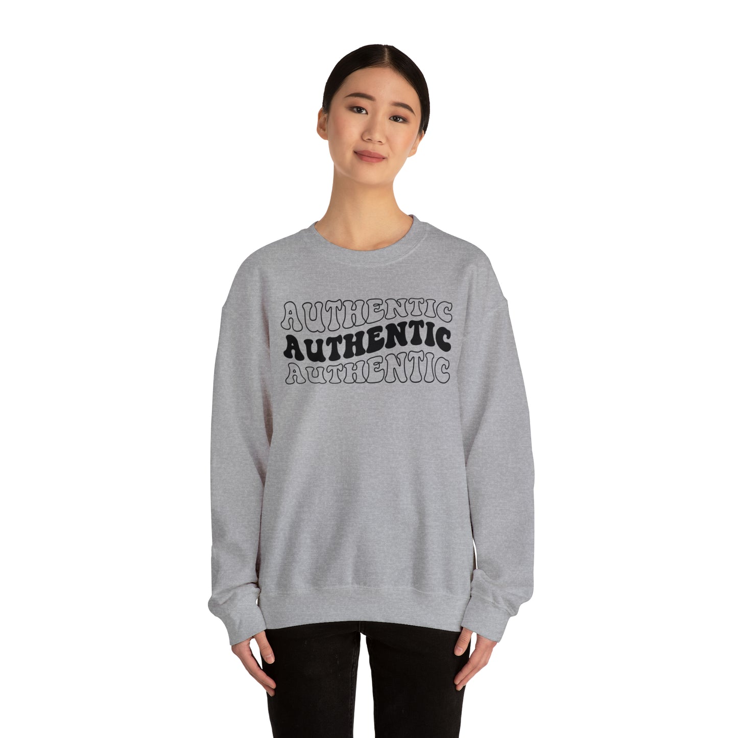 "Authentic" Black Logo Unisex Heavy Blend™ Crewneck Sweatshirt