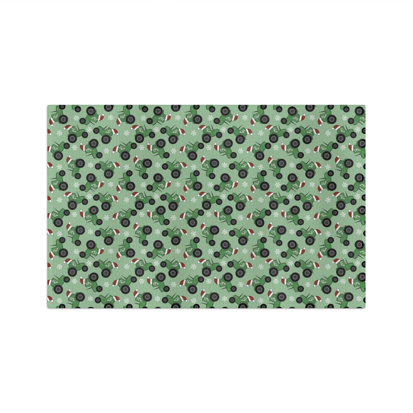 Green Santa Tractor Christmas/ Holiday Soft Tea Towel