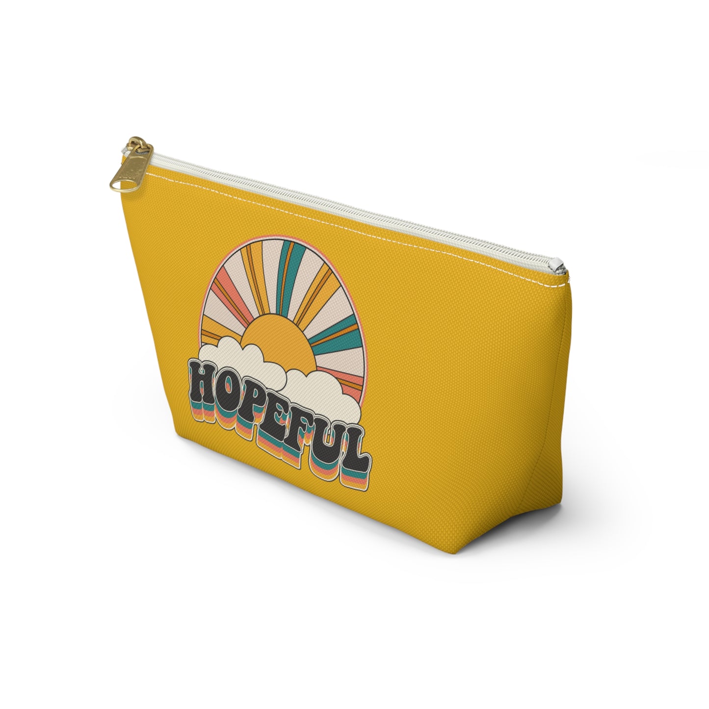 Christian Hopeful Rainbow Sunshine Print Design Accessory Pouch w T-bottom