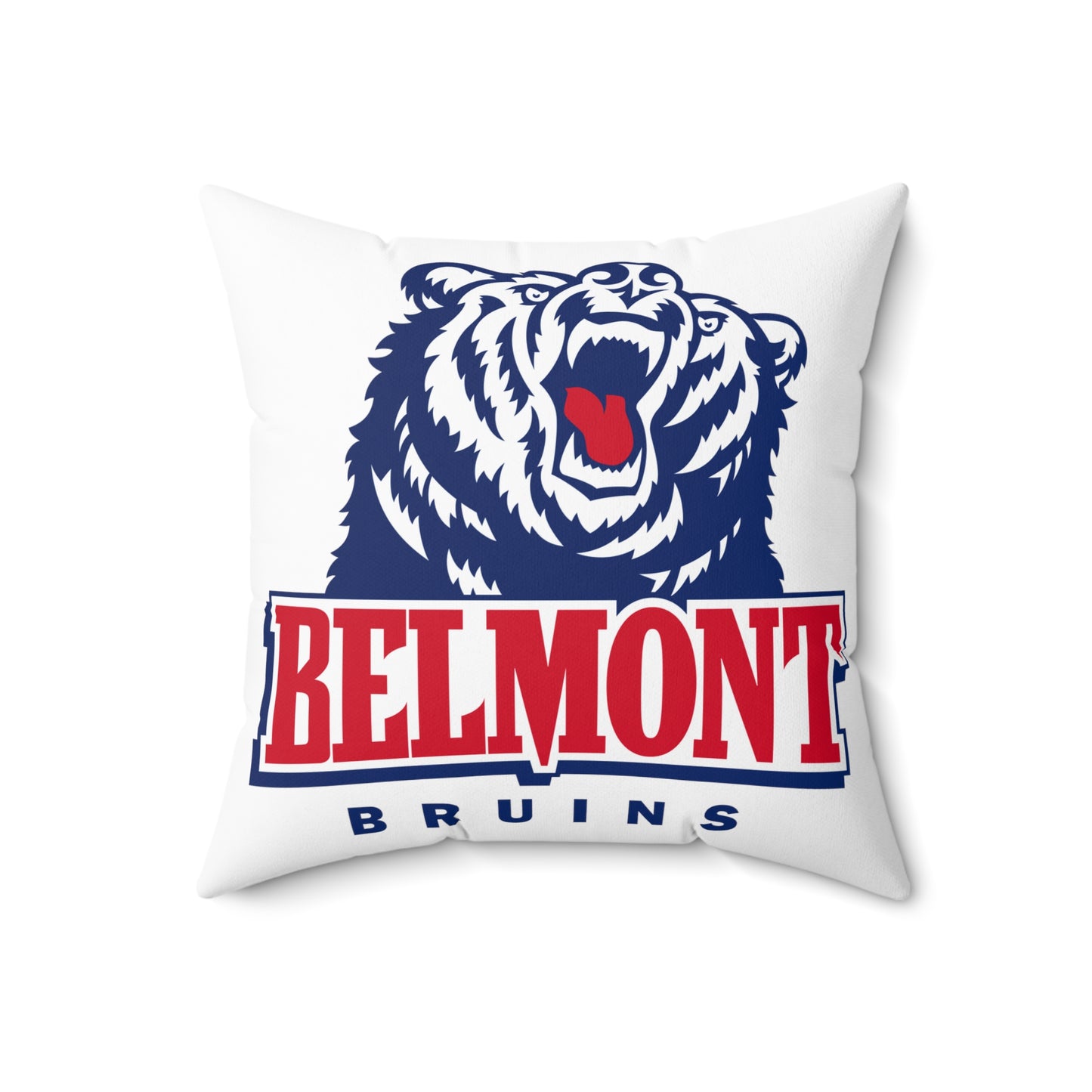 Belmont University Bruins Square Pillow - White