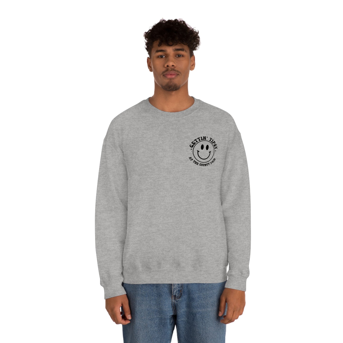 "Gettin' Tipsy at the County Fair" (Front & Back Design) - Unisex Heavy Blend™ Crewneck Sweatshirt