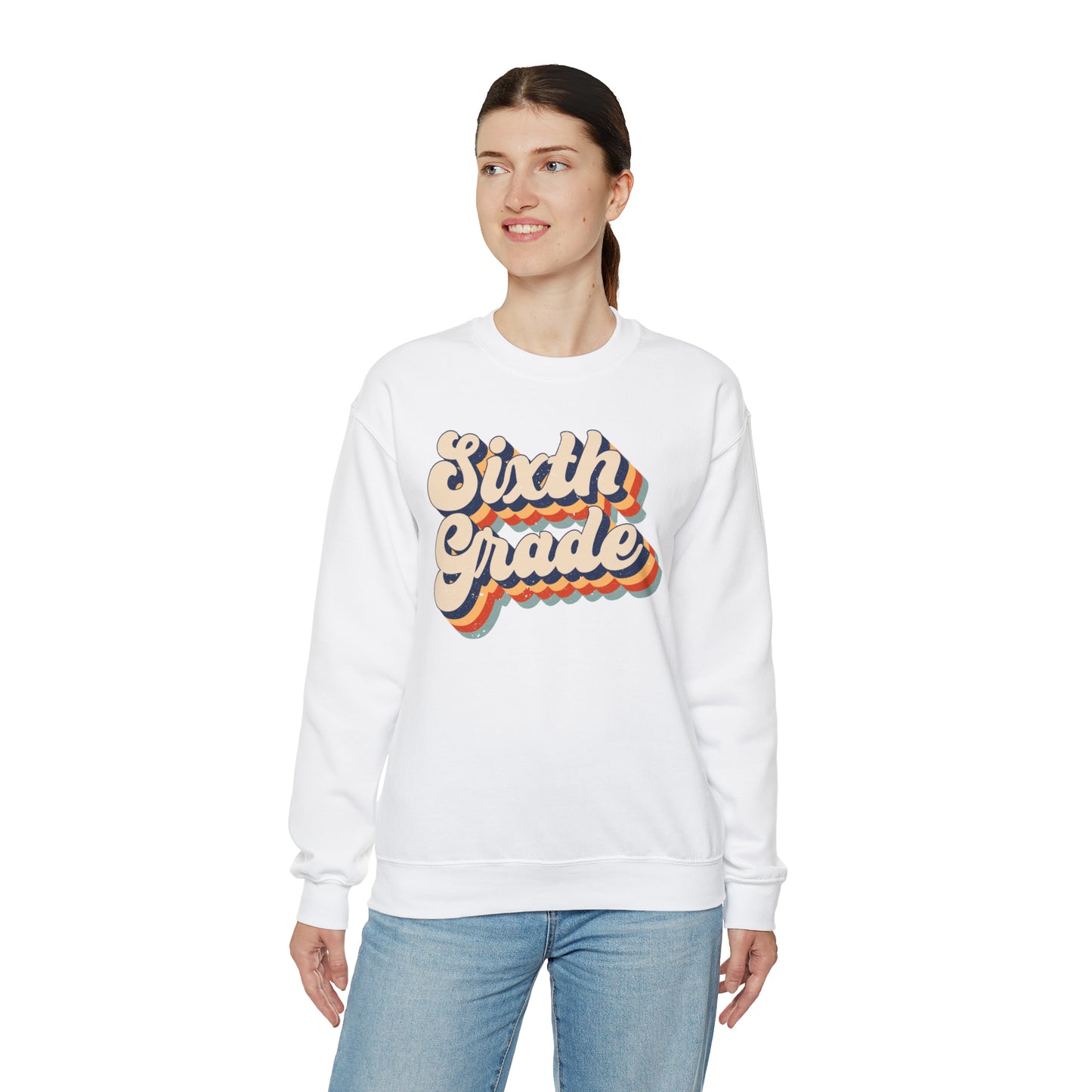 Retro Sixth Grade Unisex Heavy Blend™ Crewneck Sweatshirt