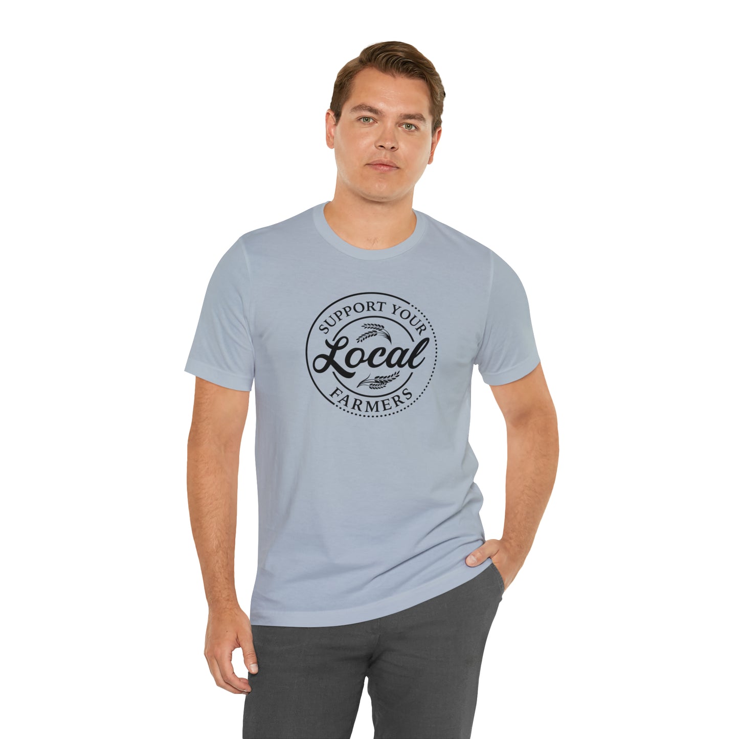 Support Your Local Farmers" Unisex Jersey Short Sleeve Tee