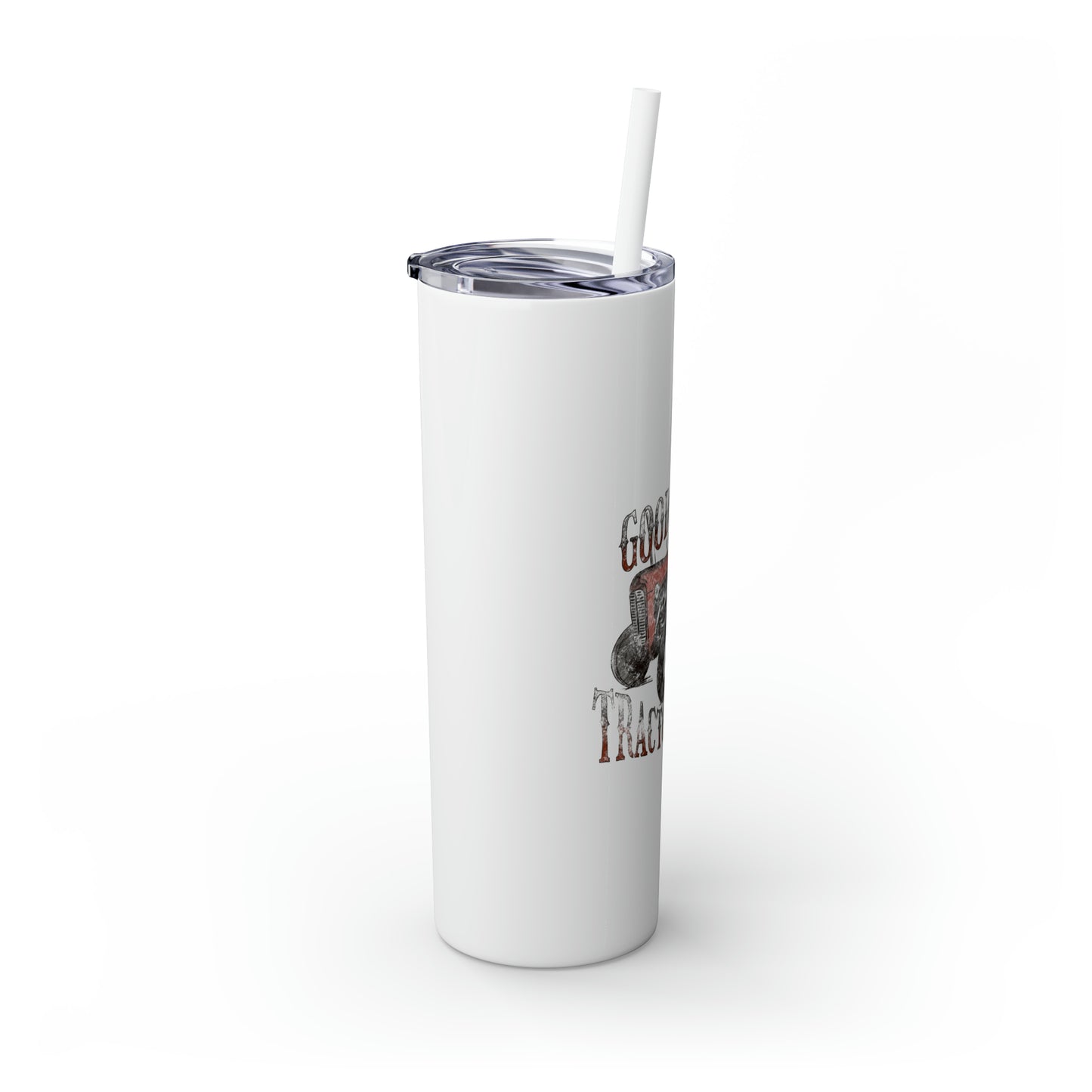 Country Cow Print Skinny Tumbler with Straw, 20oz