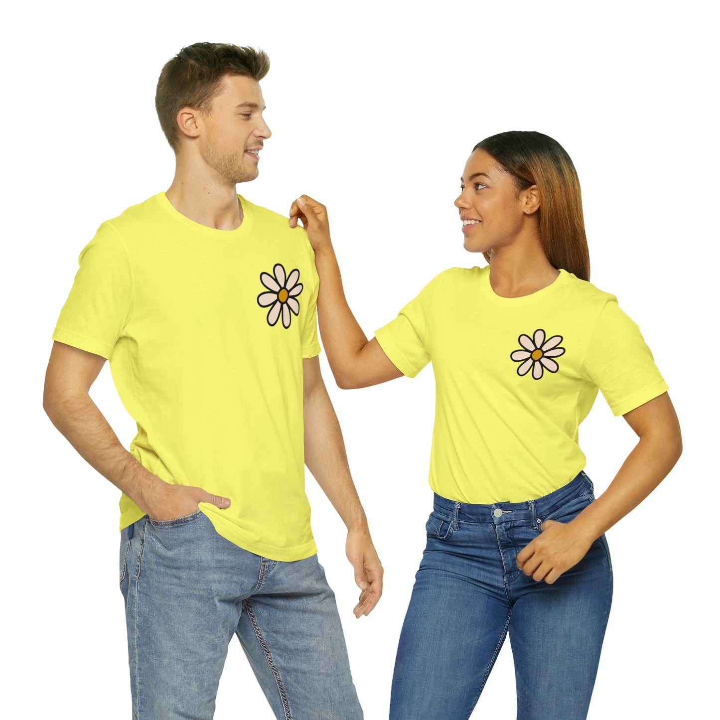Distressed Daisy Love Like Jesus - Front and Back Design - T-Shirt