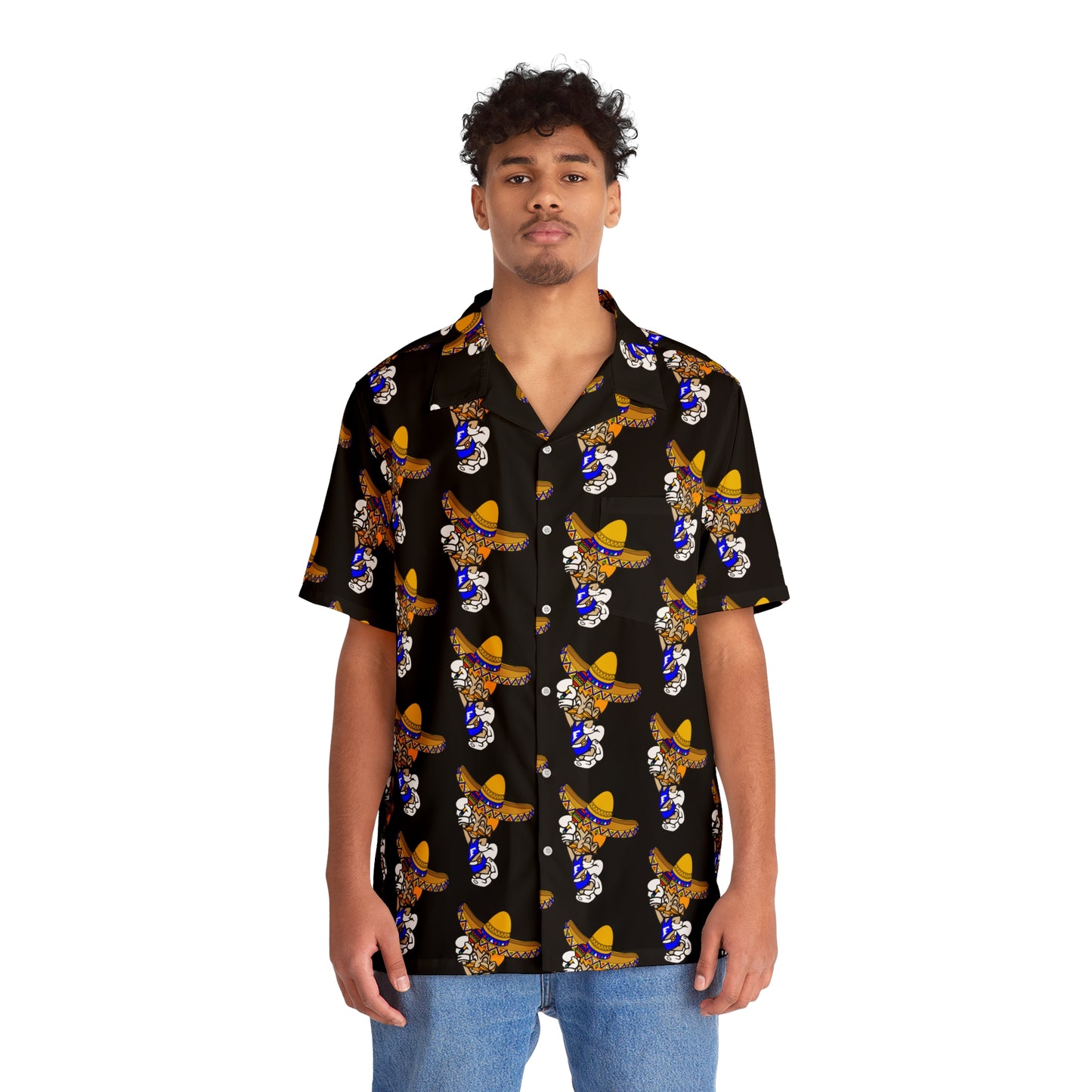 Freeburg Sombrero Midget Men's Hawaiian Shirt - Black