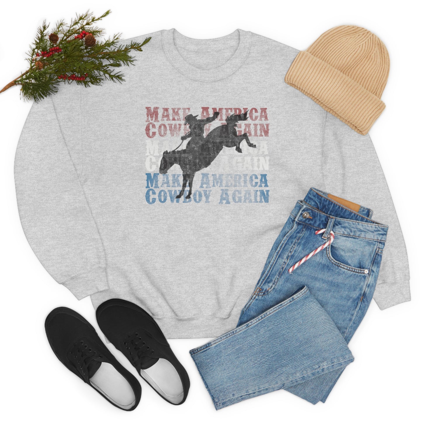 "Make America Cowboy Again" - Unisex Heavy Blend™ Crewneck Sweatshirt