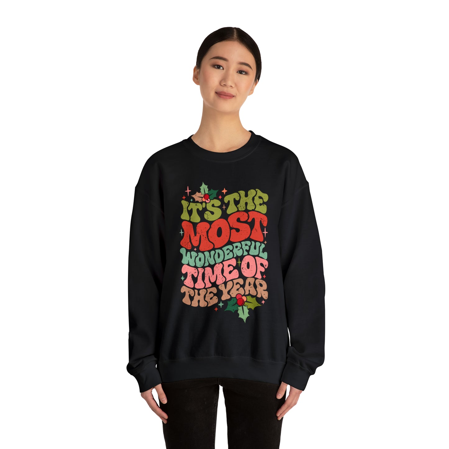 Retro It's the Most Wonderful Time of the Year Unisex Heavy Blend™ Crewneck Sweatshirt