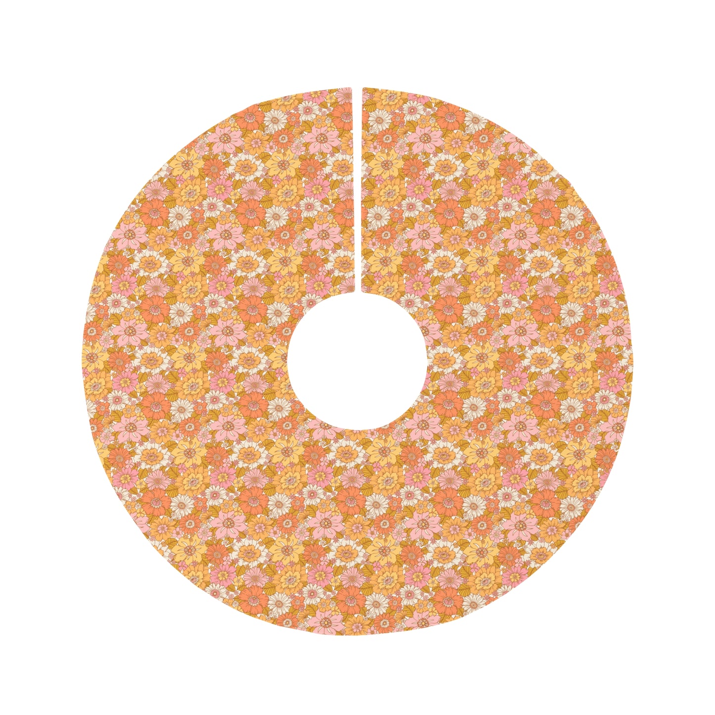 Retro Floral Round Tree Skirt