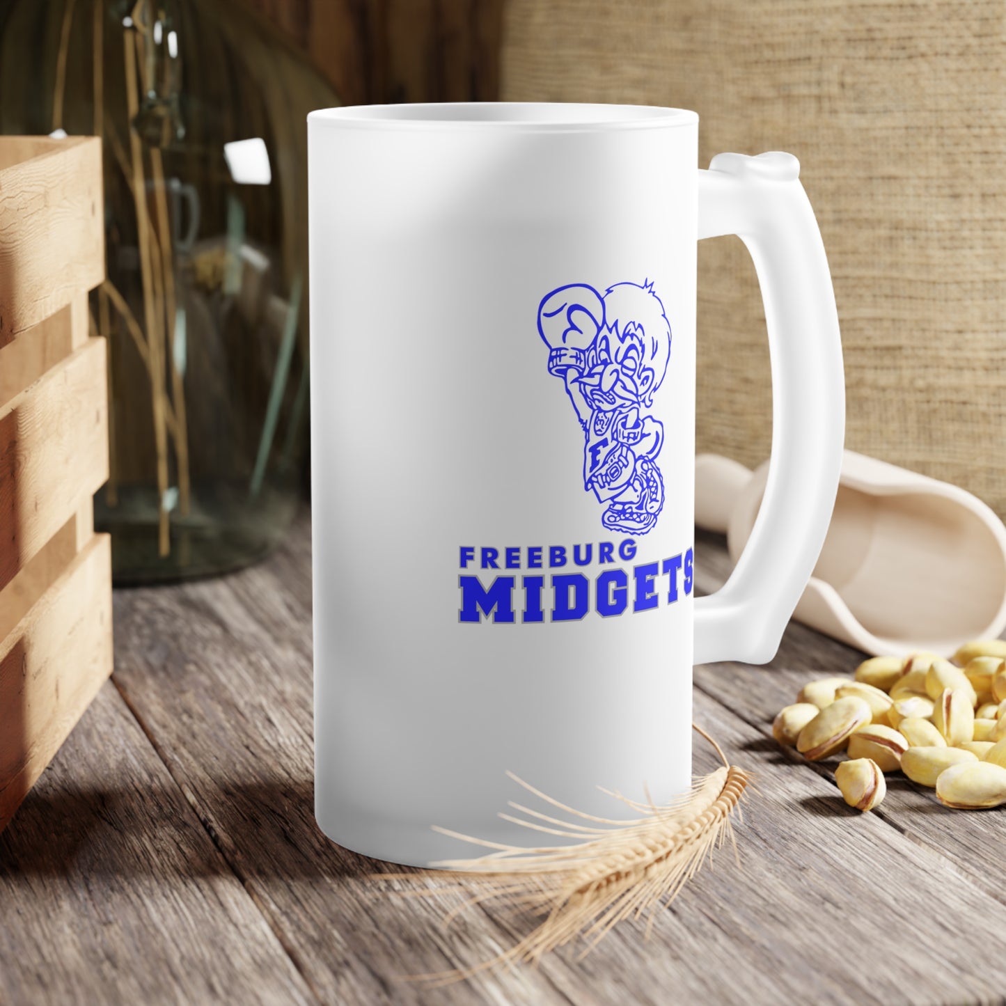 FCHS Freeburg Midgets Frosted Glass Beer Mug