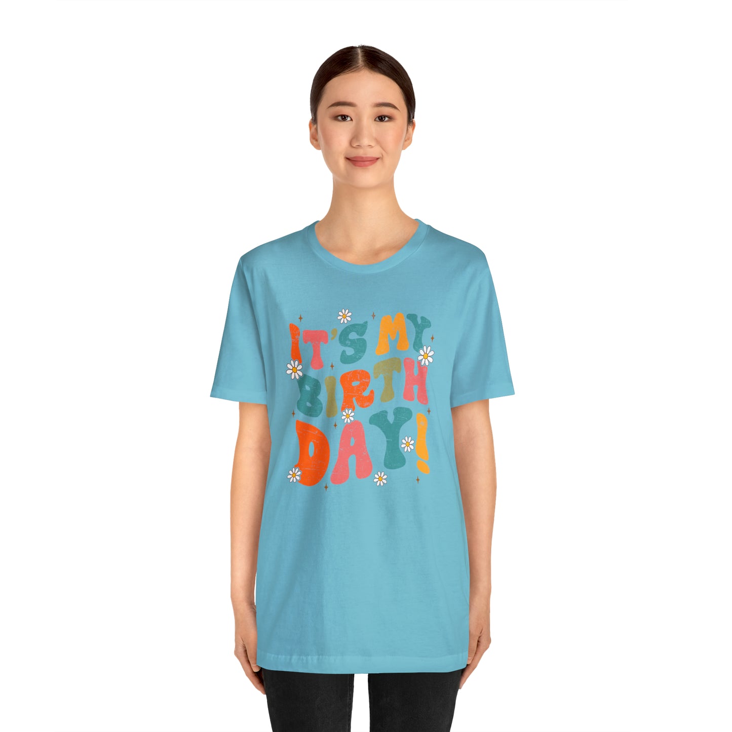 Distressed It's My Birthday Colorful Daisy T-Shirt