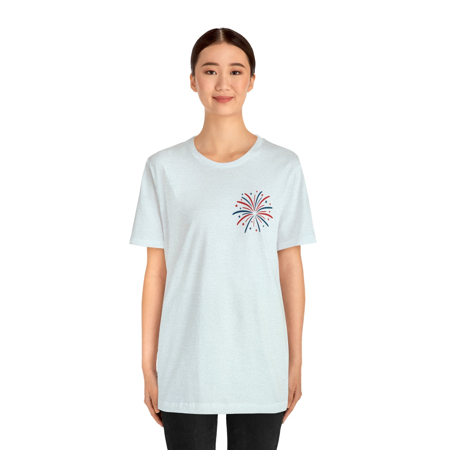 "Land of the Free Because of the Brave" Unisex Jersey Short Sleeve Tee (Front and Back Design)