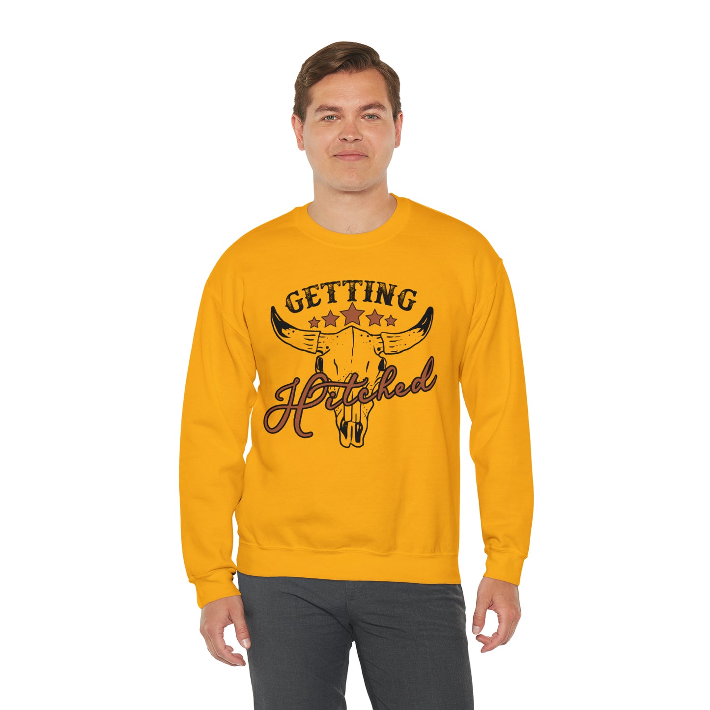 Vintage Getting Hitched Bride Unisex Heavy Blend™ Crewneck Sweatshirt