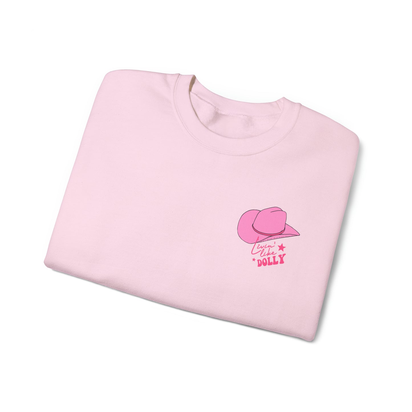 "Living Like Dolly/ What Would Dolly do?" (Front & Back Design) - Unisex Heavy Blend™ Crewneck Sweatshirt
