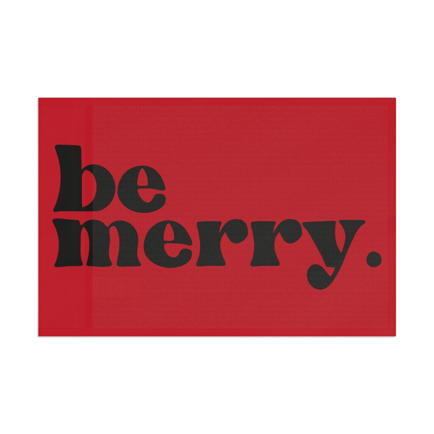 be merry Christmas Holiday Wooden Print Flag - Red