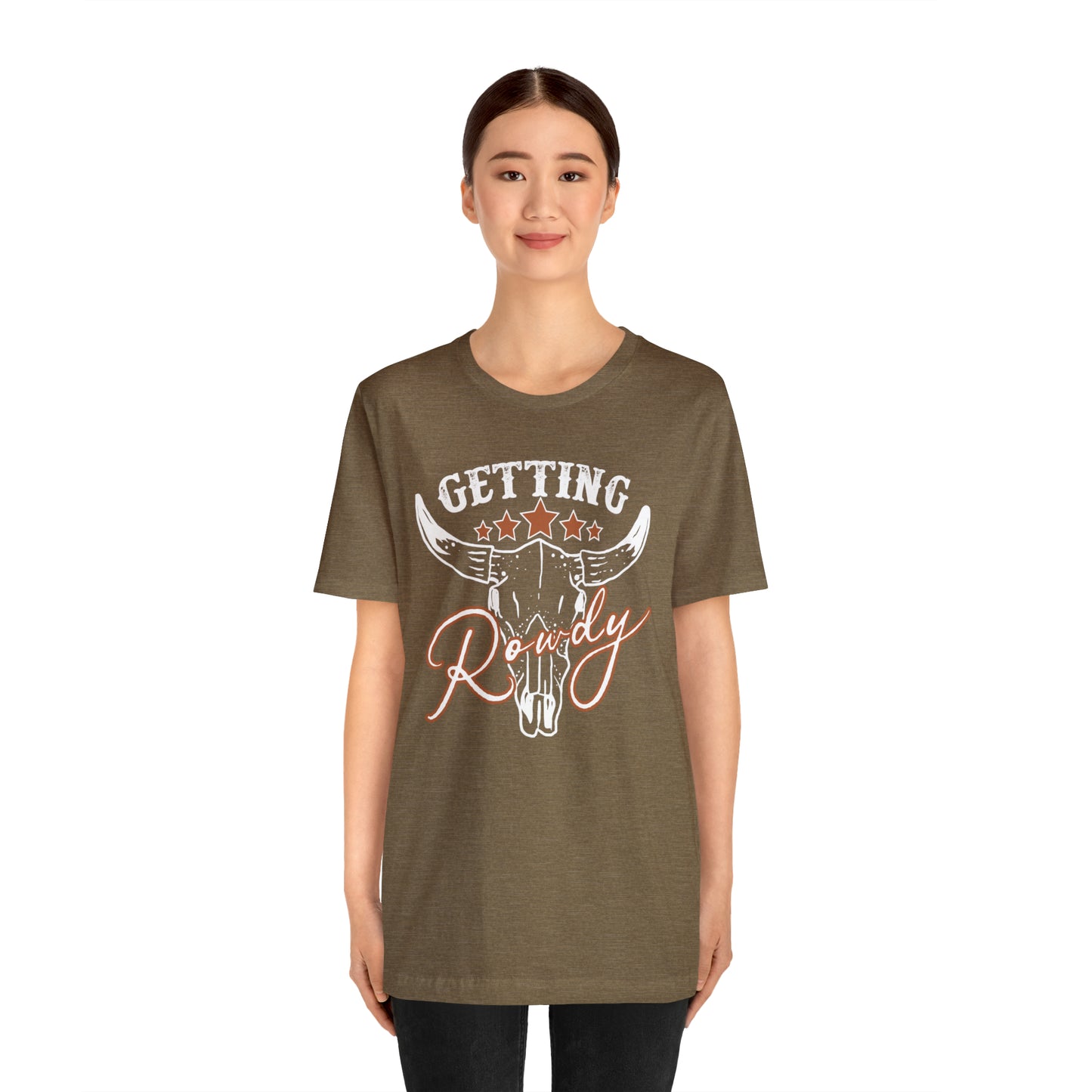 Vintage Getting Rowdy Party/ Bridesmaid/ Groomsman T-Shirt - White Ink