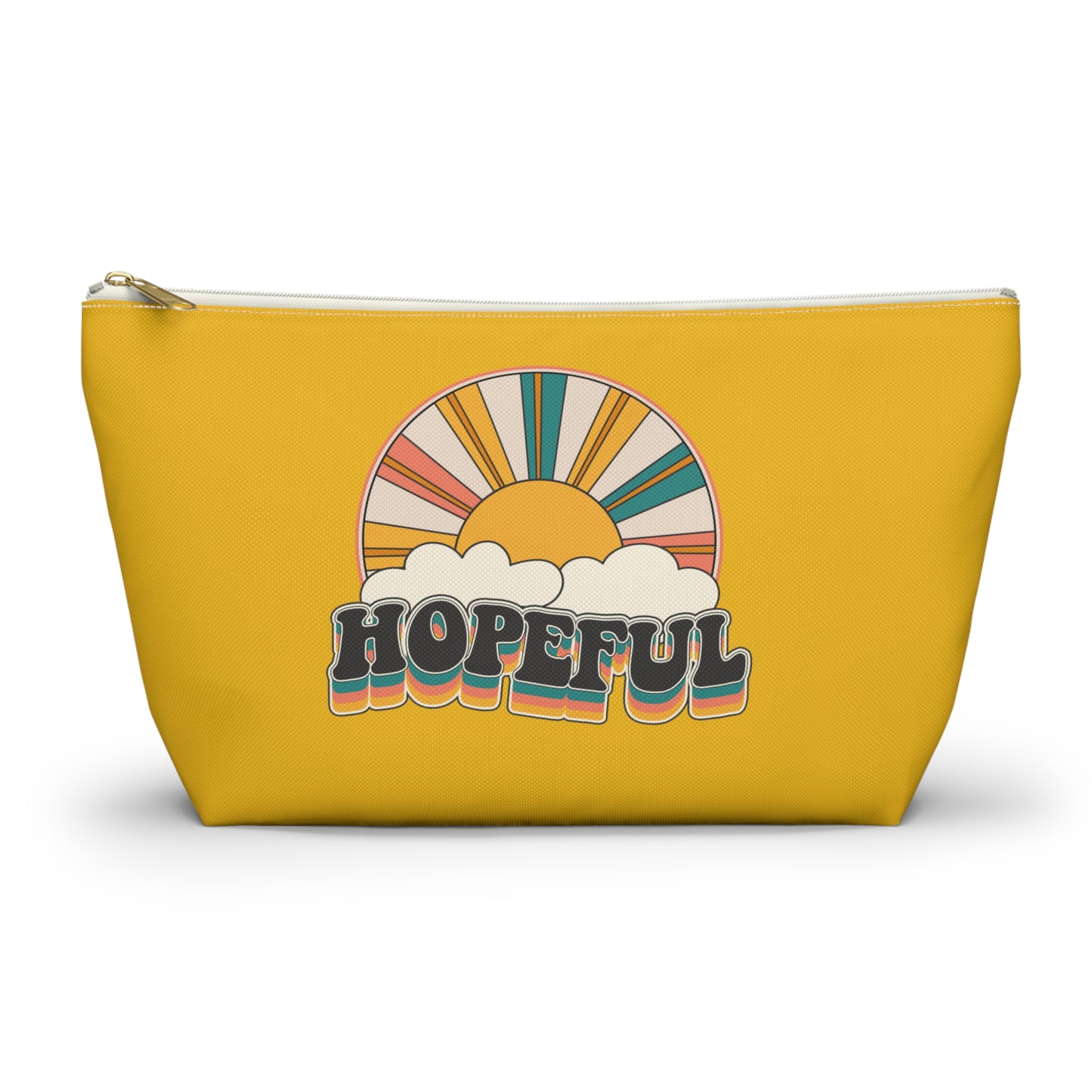 Christian Hopeful Rainbow Sunshine Print Design Accessory Pouch w T-bottom