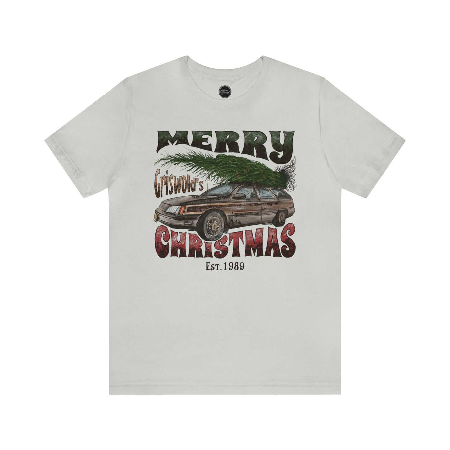 Distressed Griswold's Christmas Tree Station Wagon Holiday Bella Jersey Short Sleeve Tee (Unisex)