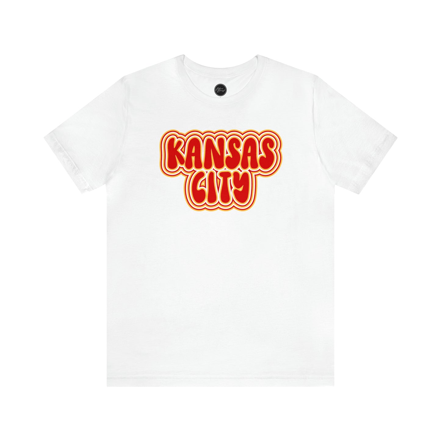 Swift Kelce Football Bubble Font Bella Jersey Short Sleeve Tee (Unisex) - Front and Back Design