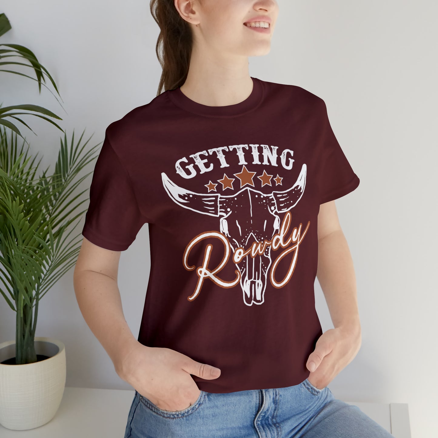 Vintage Getting Rowdy Party/ Bridesmaid/ Groomsman T-Shirt - White Ink