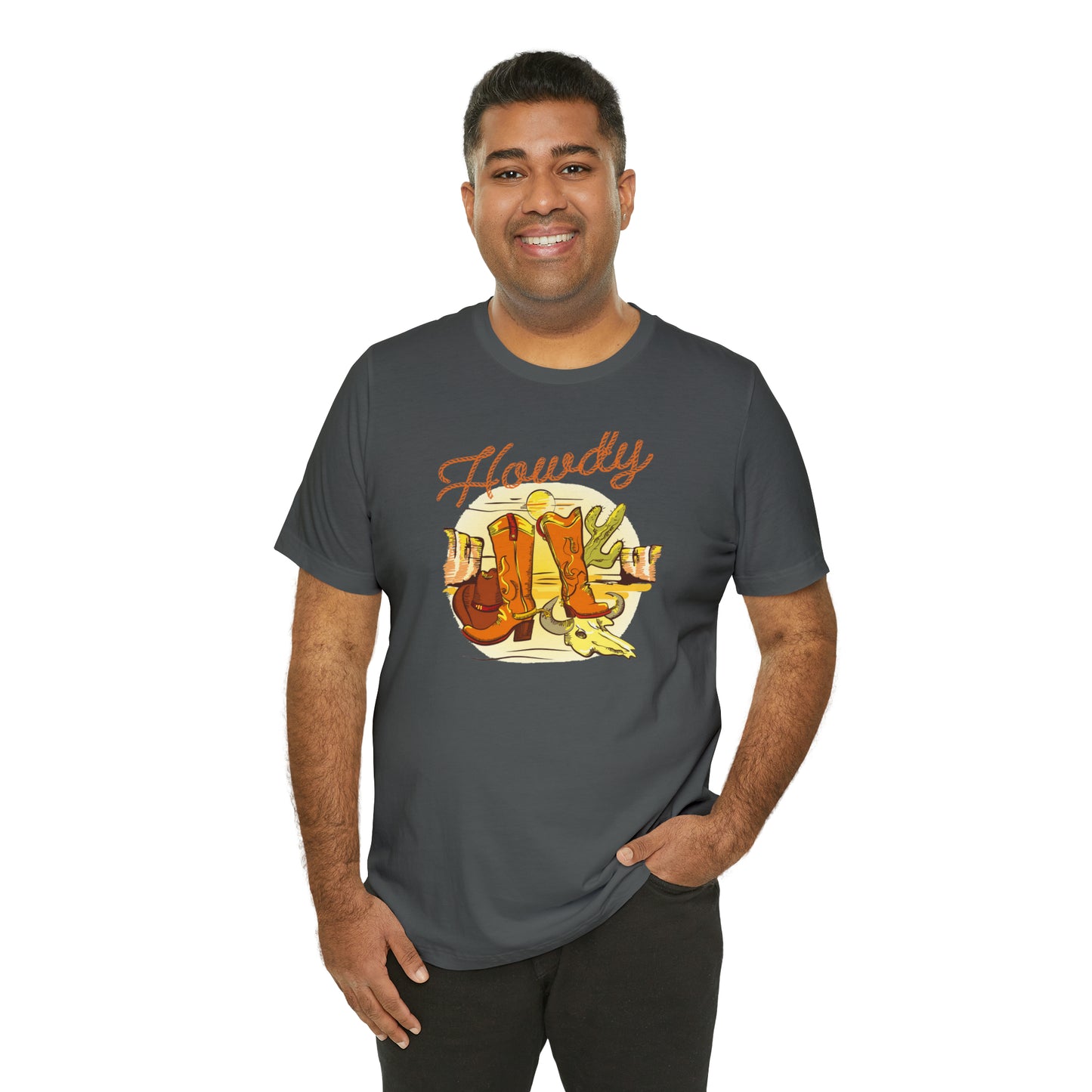 "Rope Howdy with boots" Unisex Jersey Short Sleeve Tee
