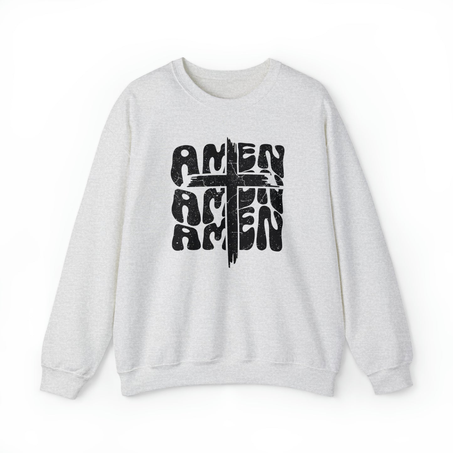 Amen Amen Amen with Cross Design Heavy Blend™ Crewneck Sweatshirt