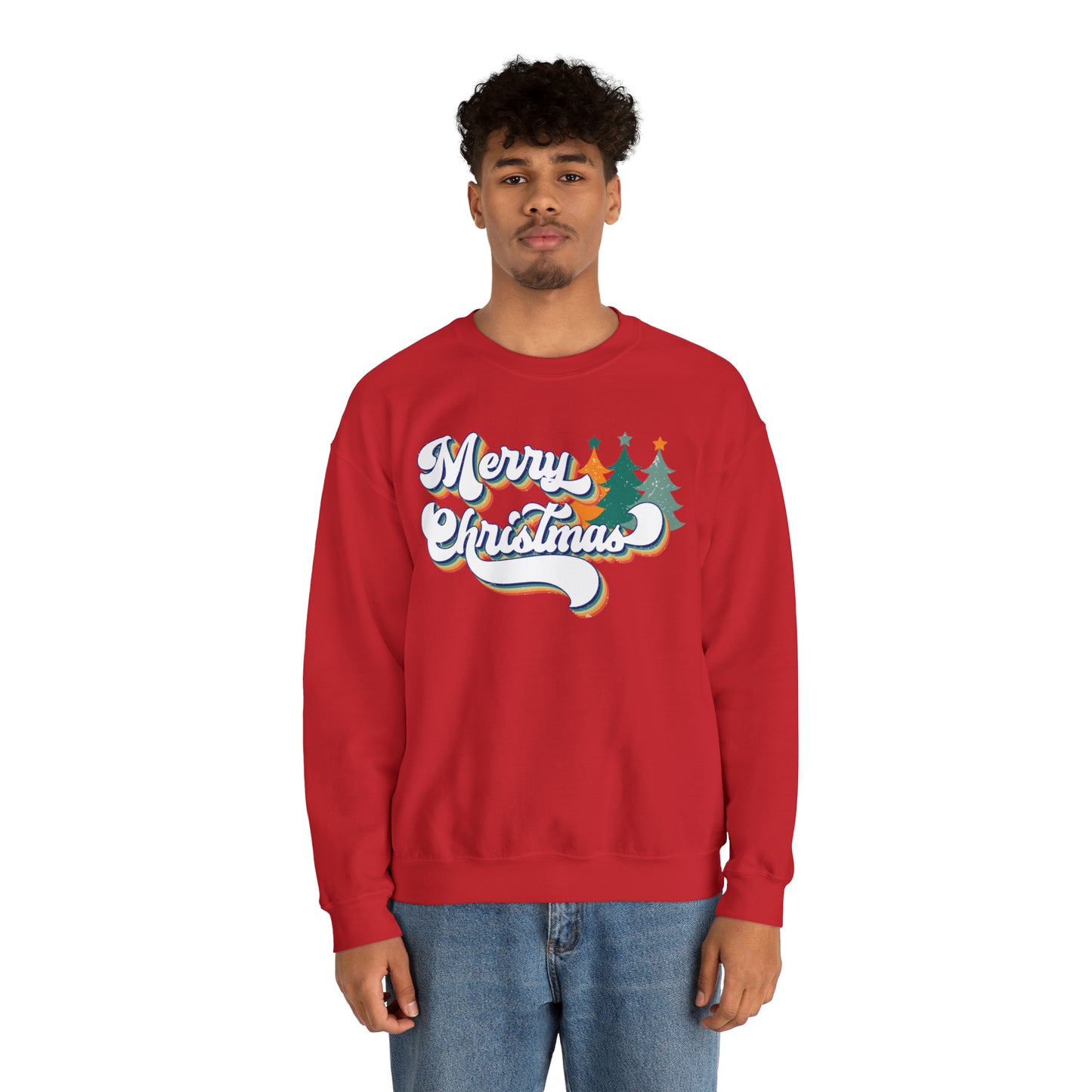 Retro Merry Christmas Heavyweight Crewneck Sweatshirt