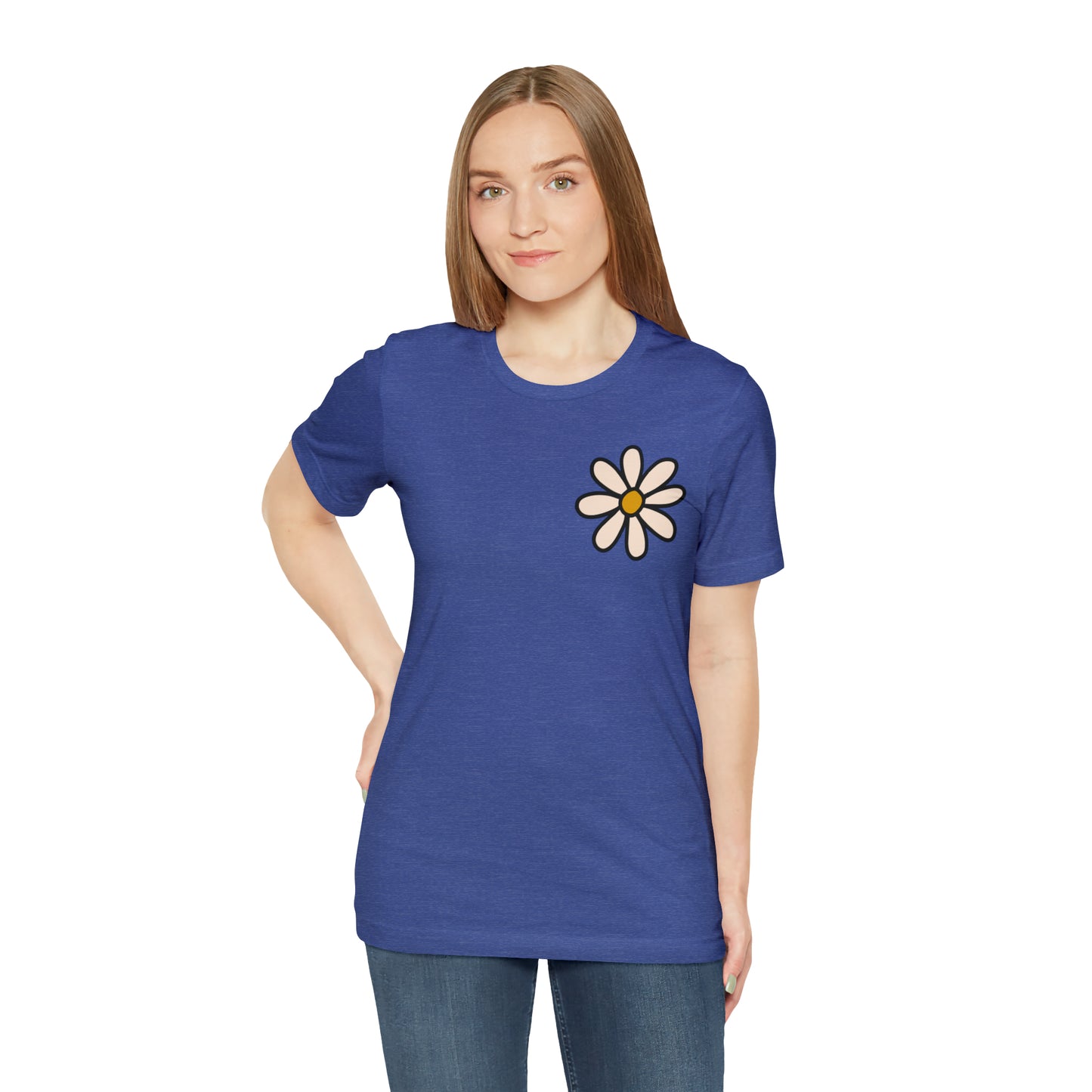 Distressed Daisy Love Like Jesus - Front and Back Design - T-Shirt