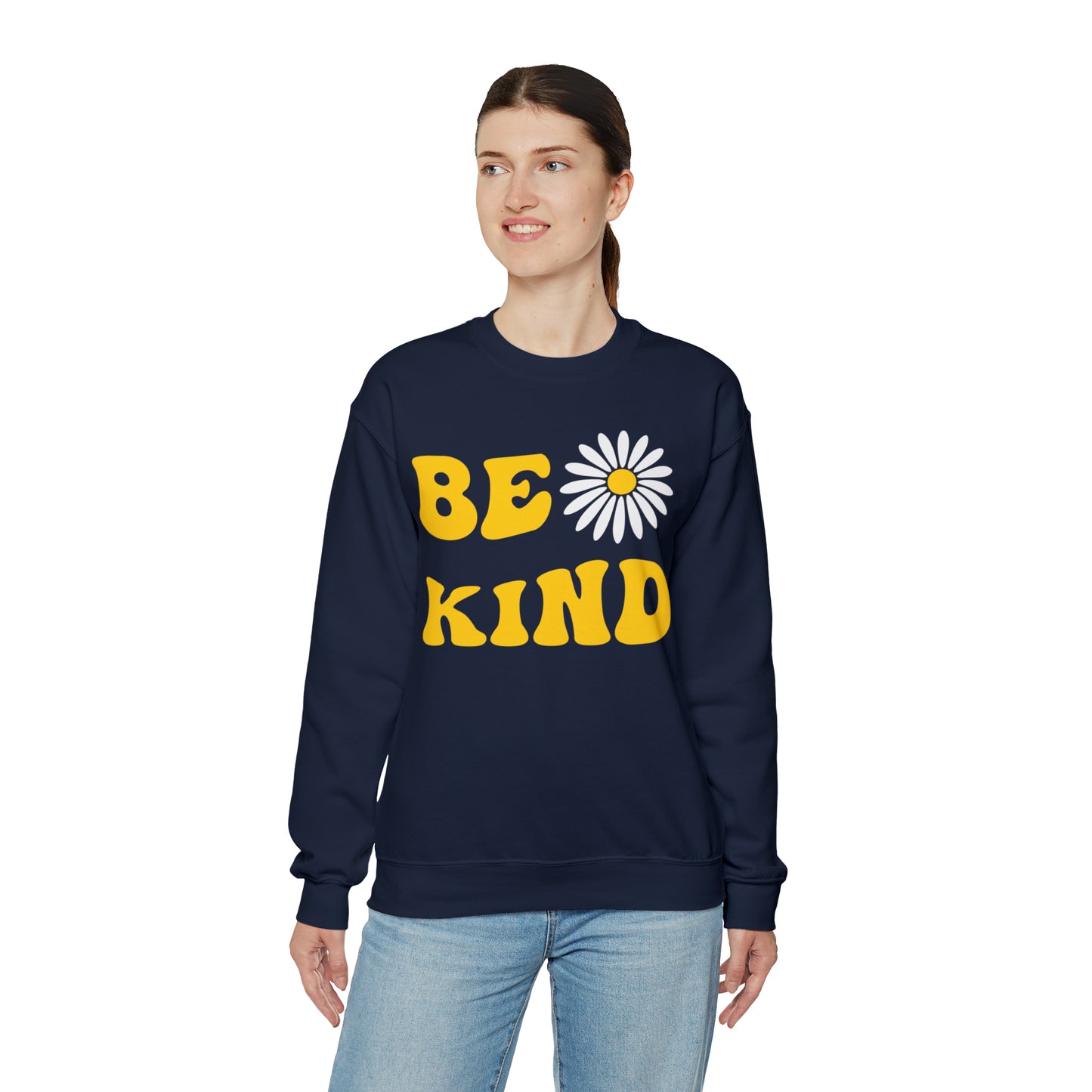 Be Kind Yellow Sunflower Unisex Heavy Blend™ Crewneck Sweatshirt