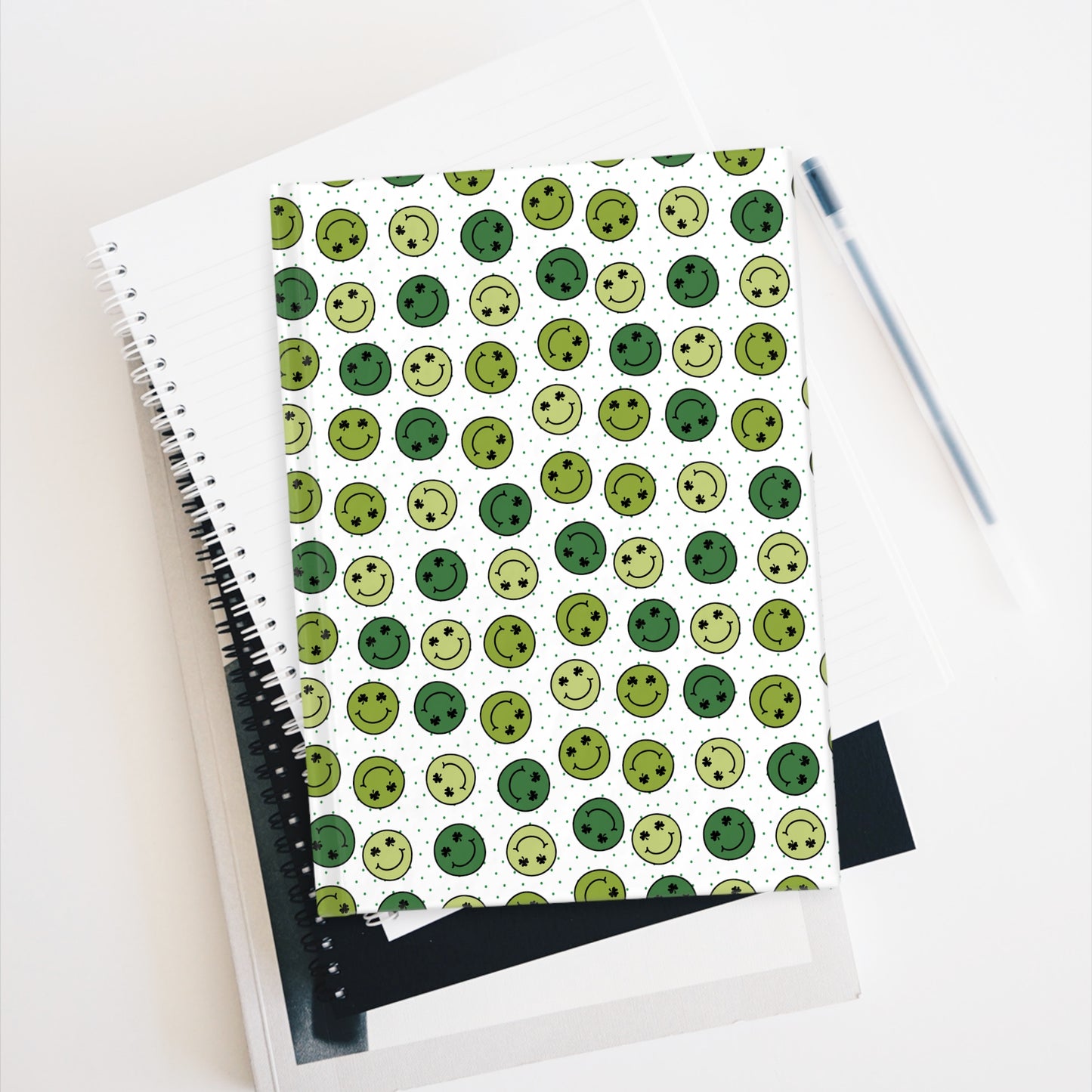 Greenish Smiley Faces Journal - Blank