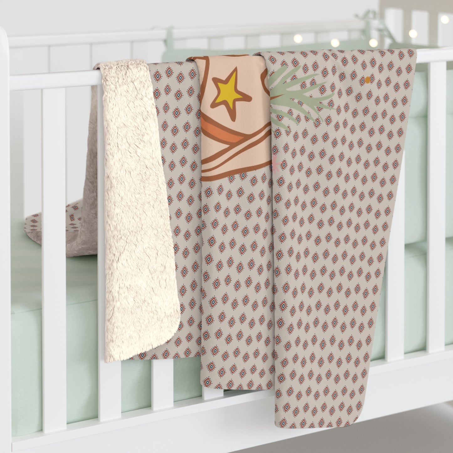 Howdy Christmas Diamond Pattern Sherpa Fleece Blanket