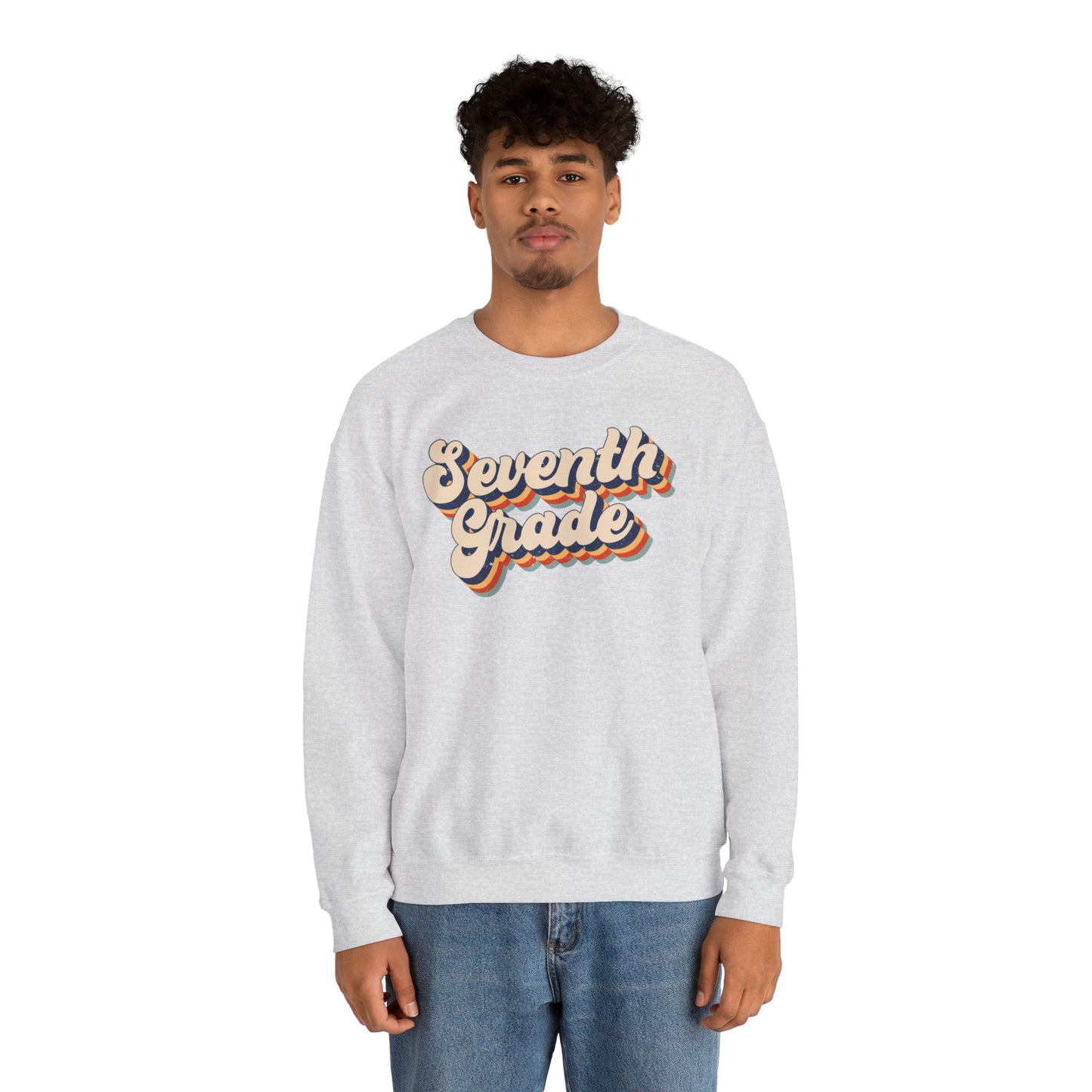 Retro Seventh Grade Unisex Heavy Blend™ Crewneck Sweatshirt