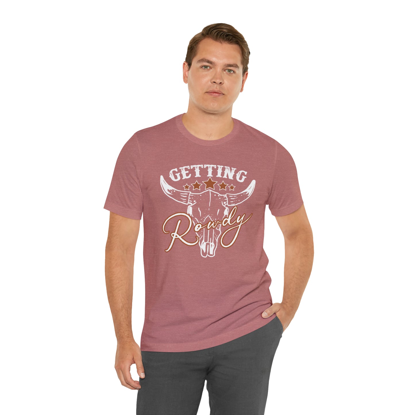 Vintage Getting Rowdy Party/ Bridesmaid/ Groomsman T-Shirt - White Ink