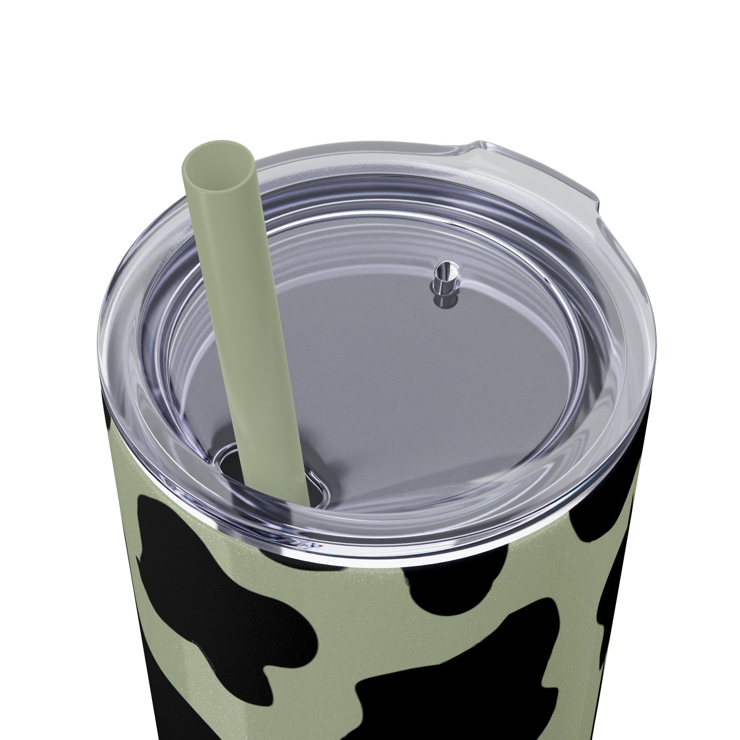 Country Cow Print Skinny Tumbler with Straw, 20oz