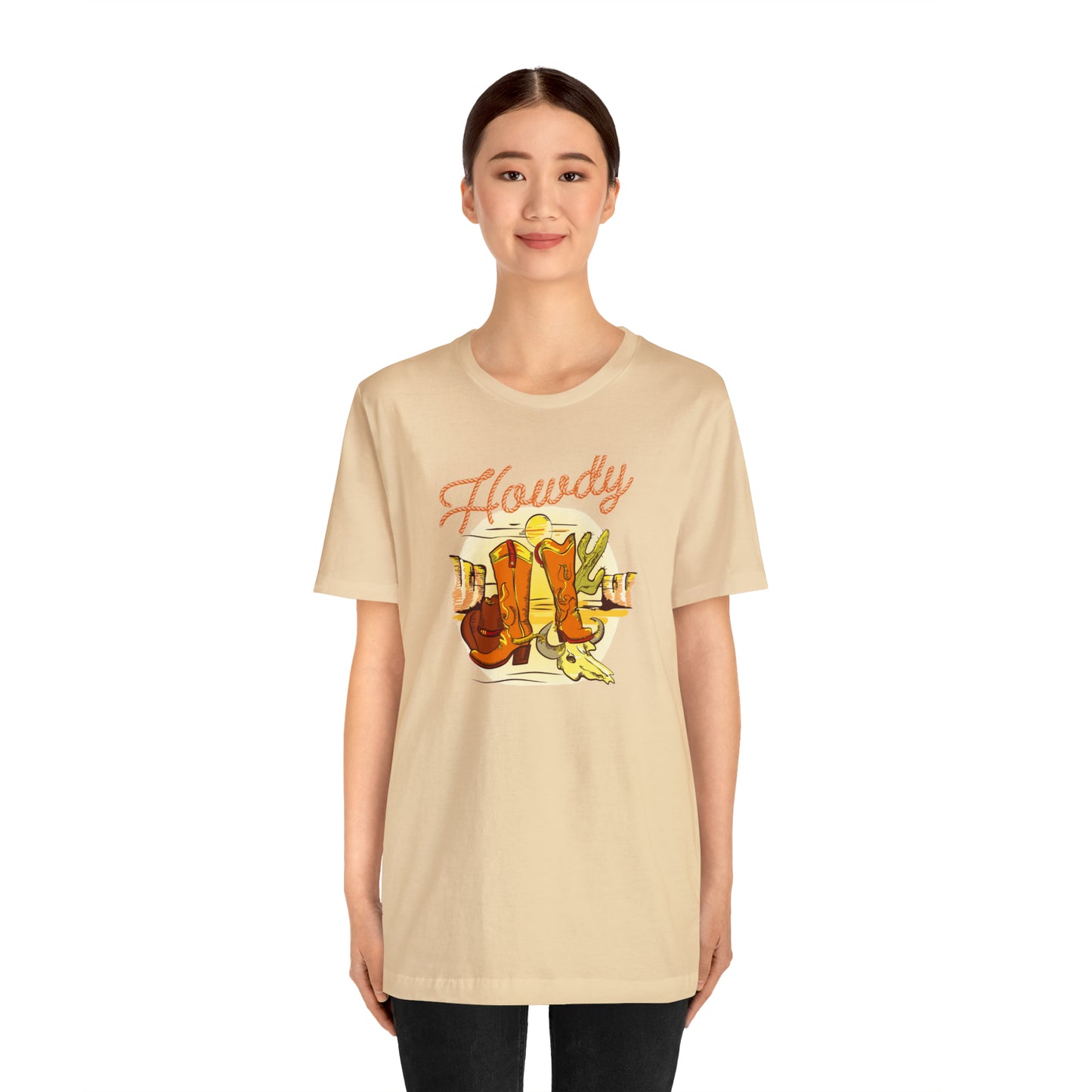 "Rope Howdy with boots" Unisex Jersey Short Sleeve Tee