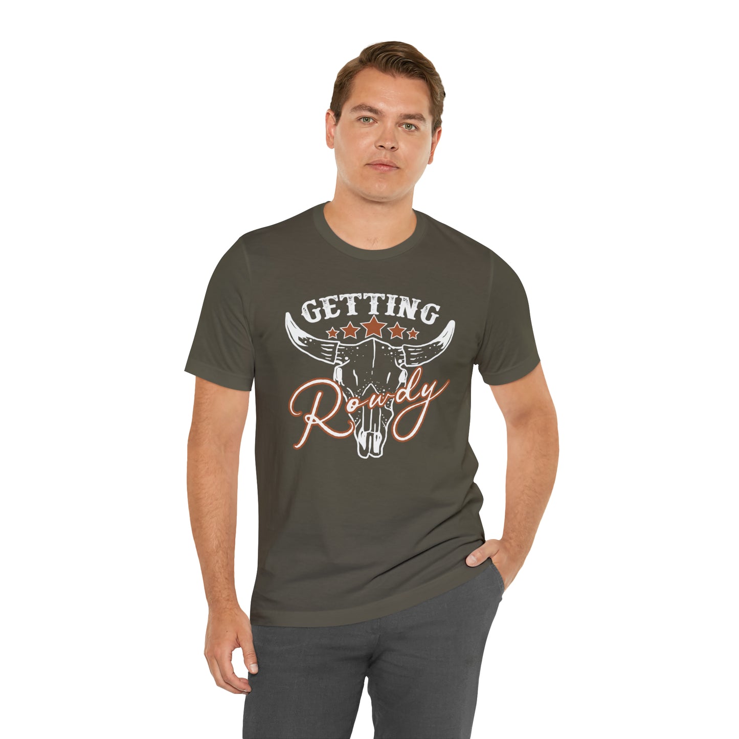 Vintage Getting Rowdy Party/ Bridesmaid/ Groomsman T-Shirt - White Ink