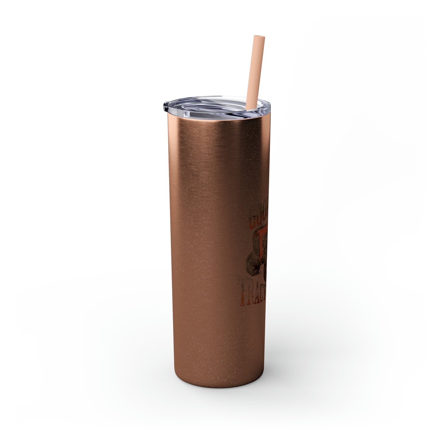 Country Cow Print Skinny Tumbler with Straw, 20oz