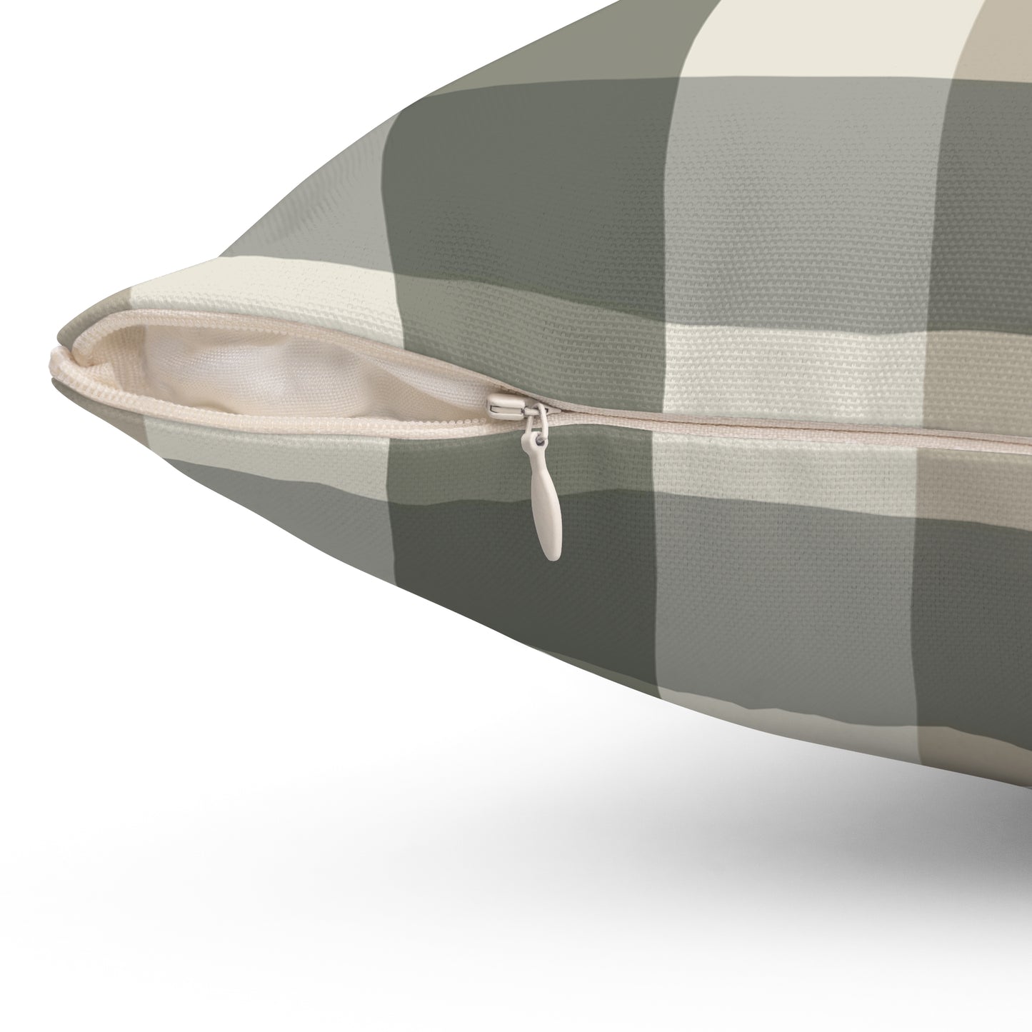 Plaid Green Fall/ Halloween Spun Polyester Square Pillow