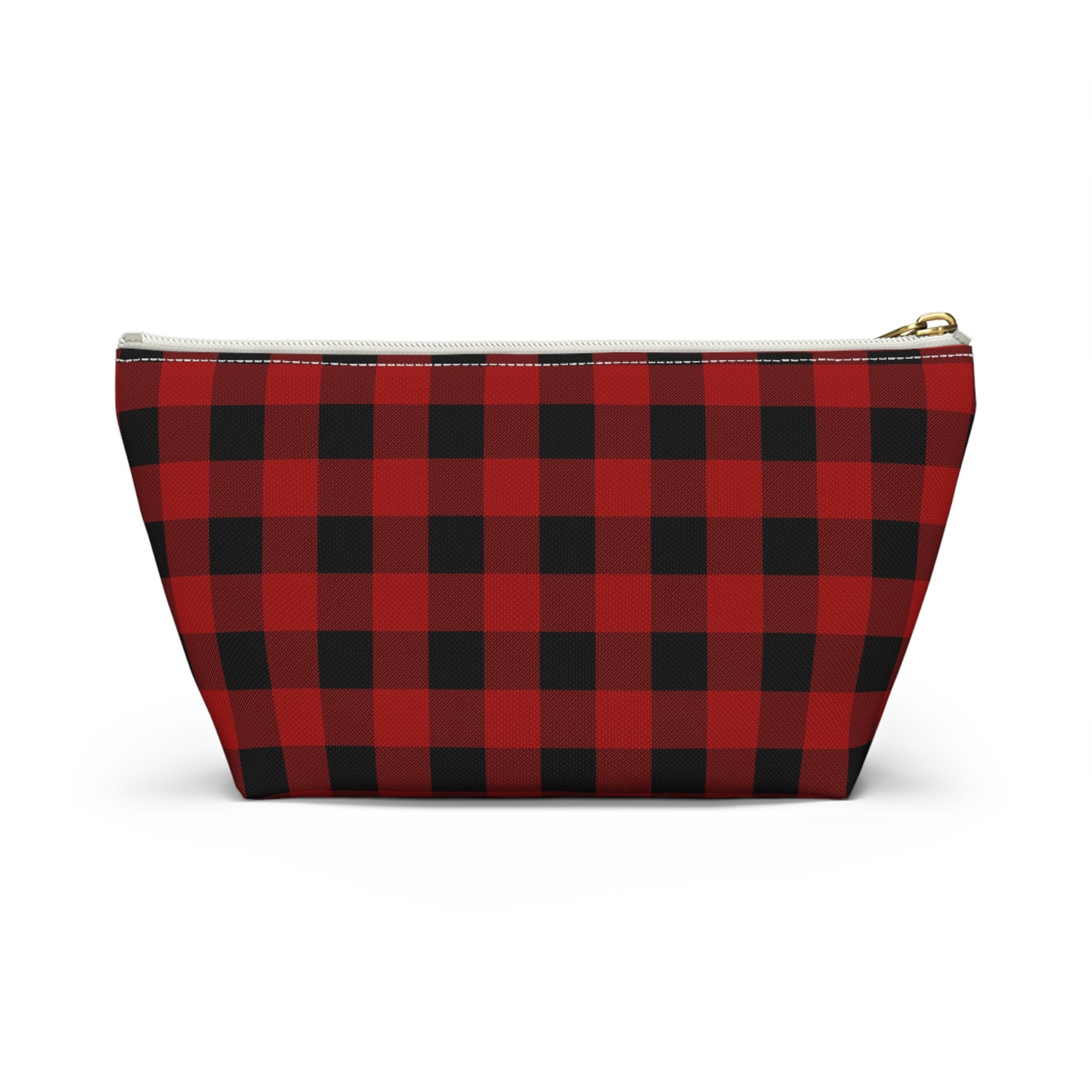 Red and Black Buffalo Plaid/Checkered Print Design Accessory Pouch w T-bottom