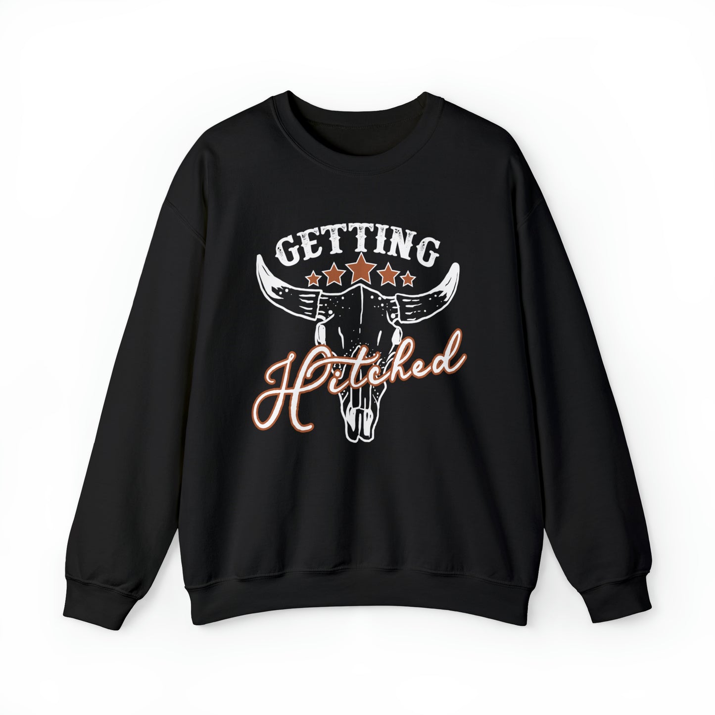 Vintage Getting Hitched Bride Unisex Heavy Blend™ Crewneck Sweatshirt - White Ink