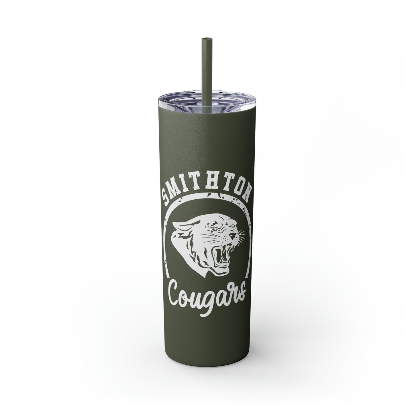 Smithton Cougars Skinny Tumbler with Straw, 20oz