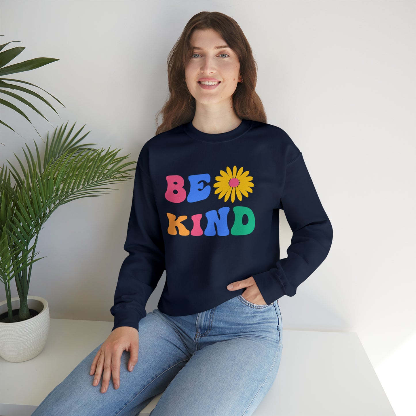 Be Kind Retro Warm Colored Unisex Heavy Blend™ Crewneck Sweatshirt