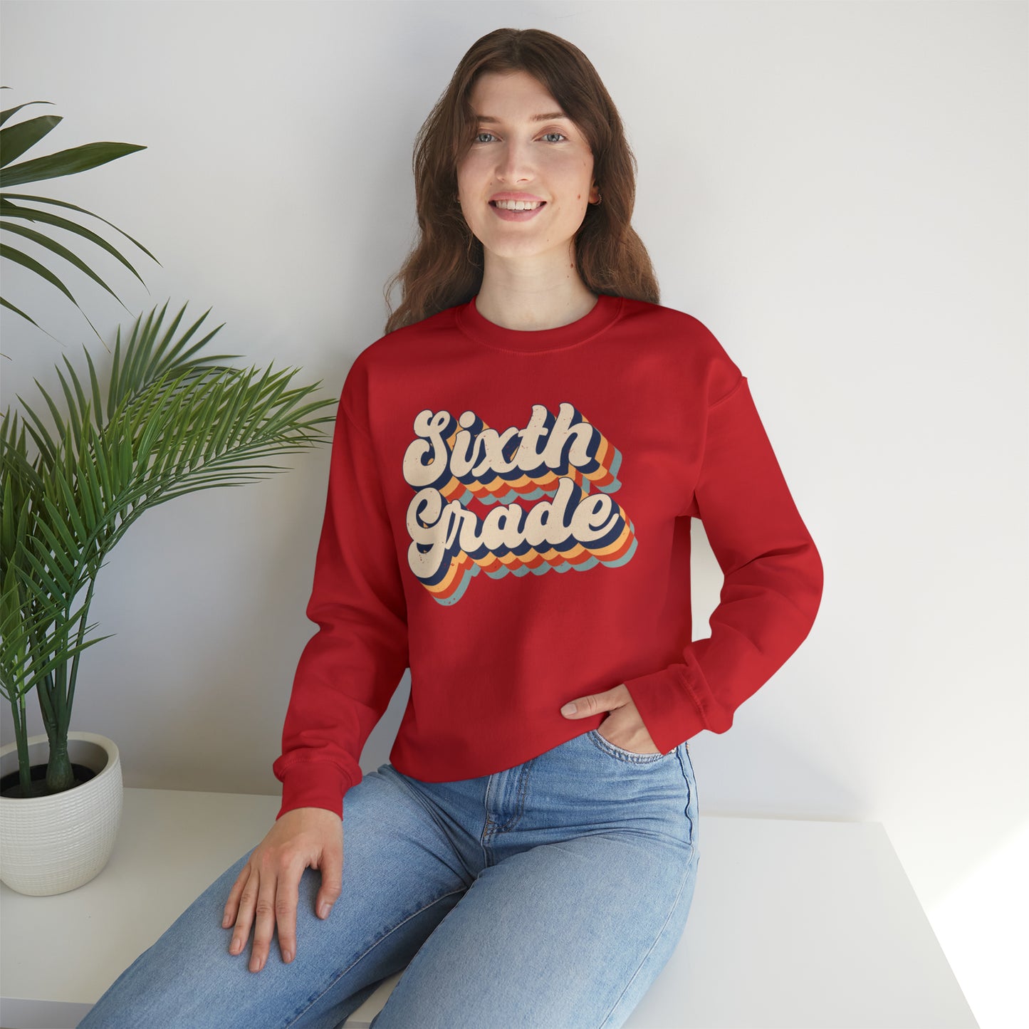 Retro Sixth Grade Unisex Heavy Blend™ Crewneck Sweatshirt