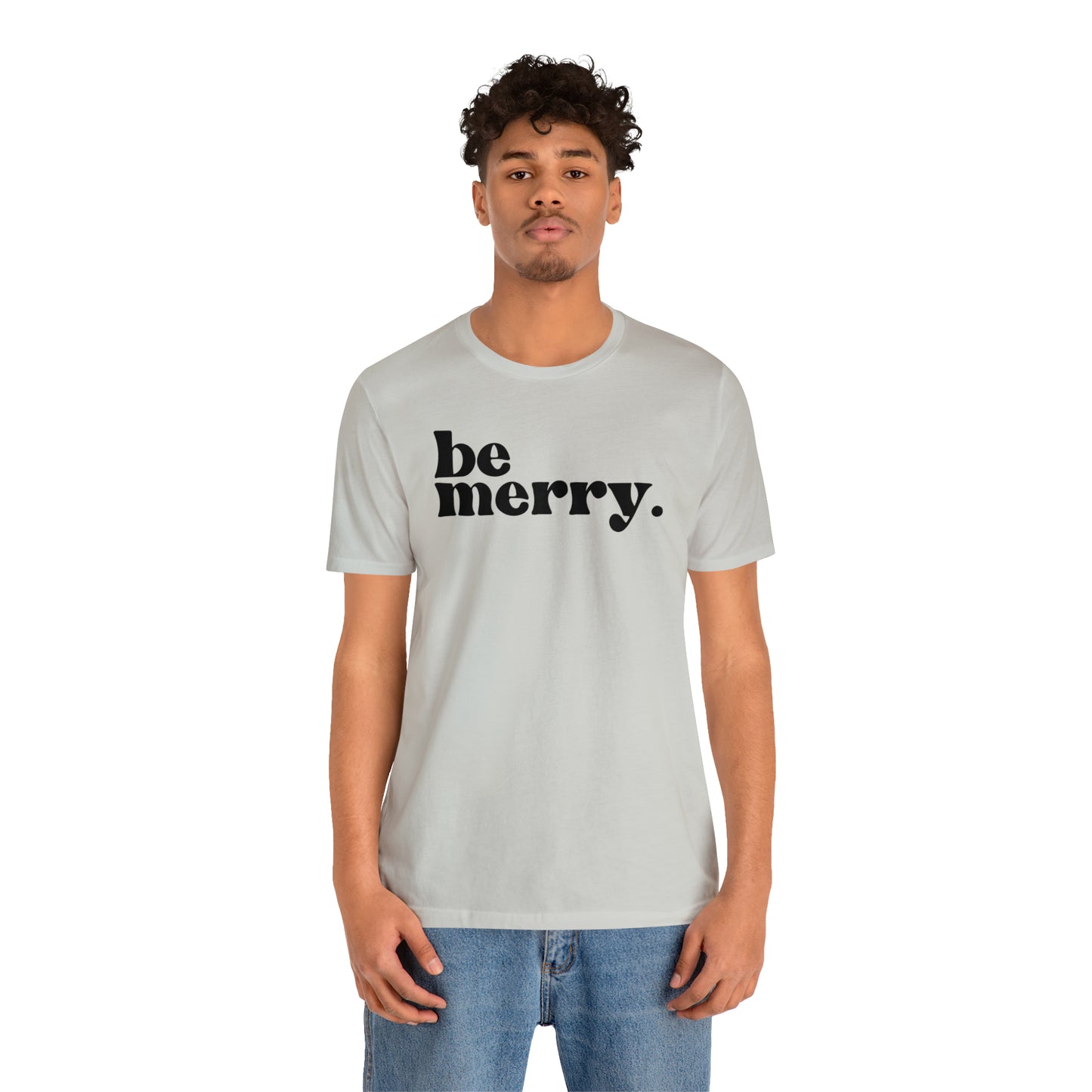 Be Merry Christmas/ Holiday Bella Jersey Short Sleeve Tee (Unisex)