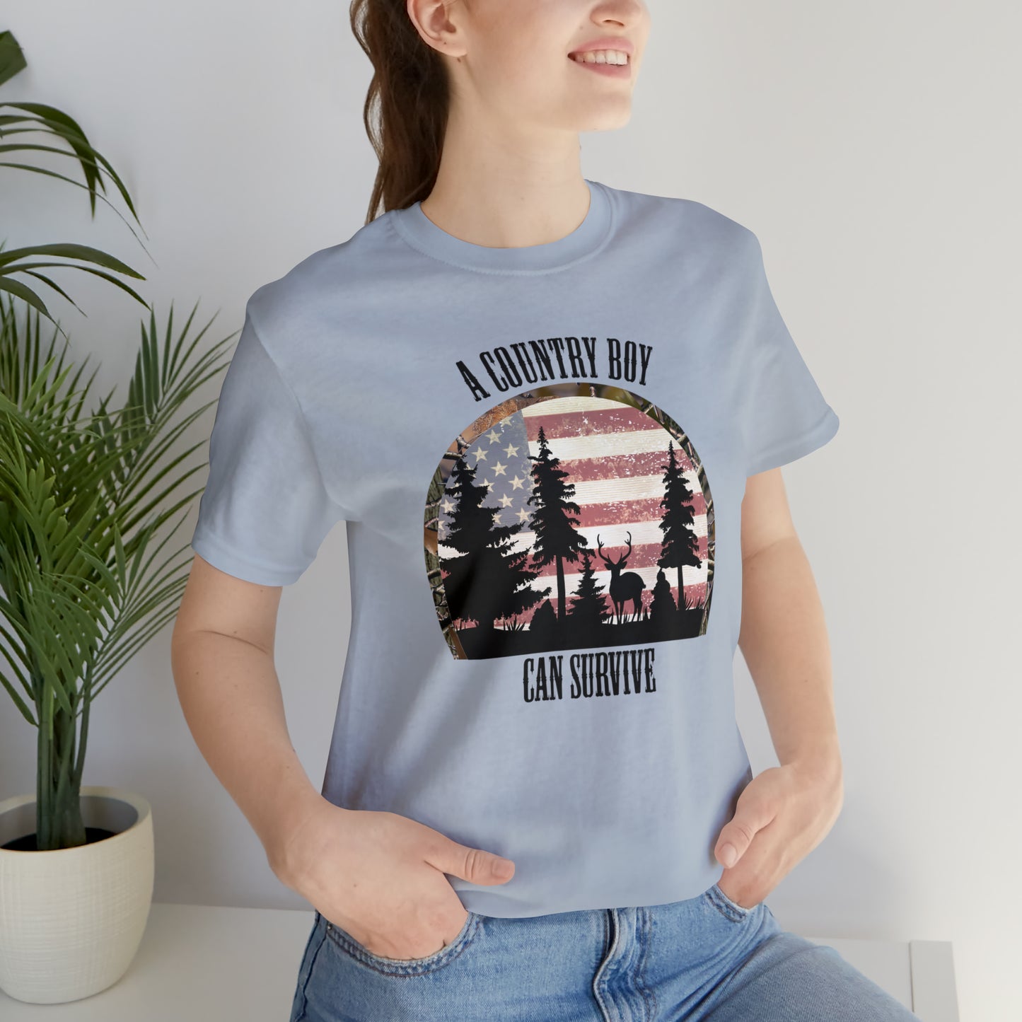 "A Country Boy Can Survive" Unisex Jersey Short Sleeve Tee