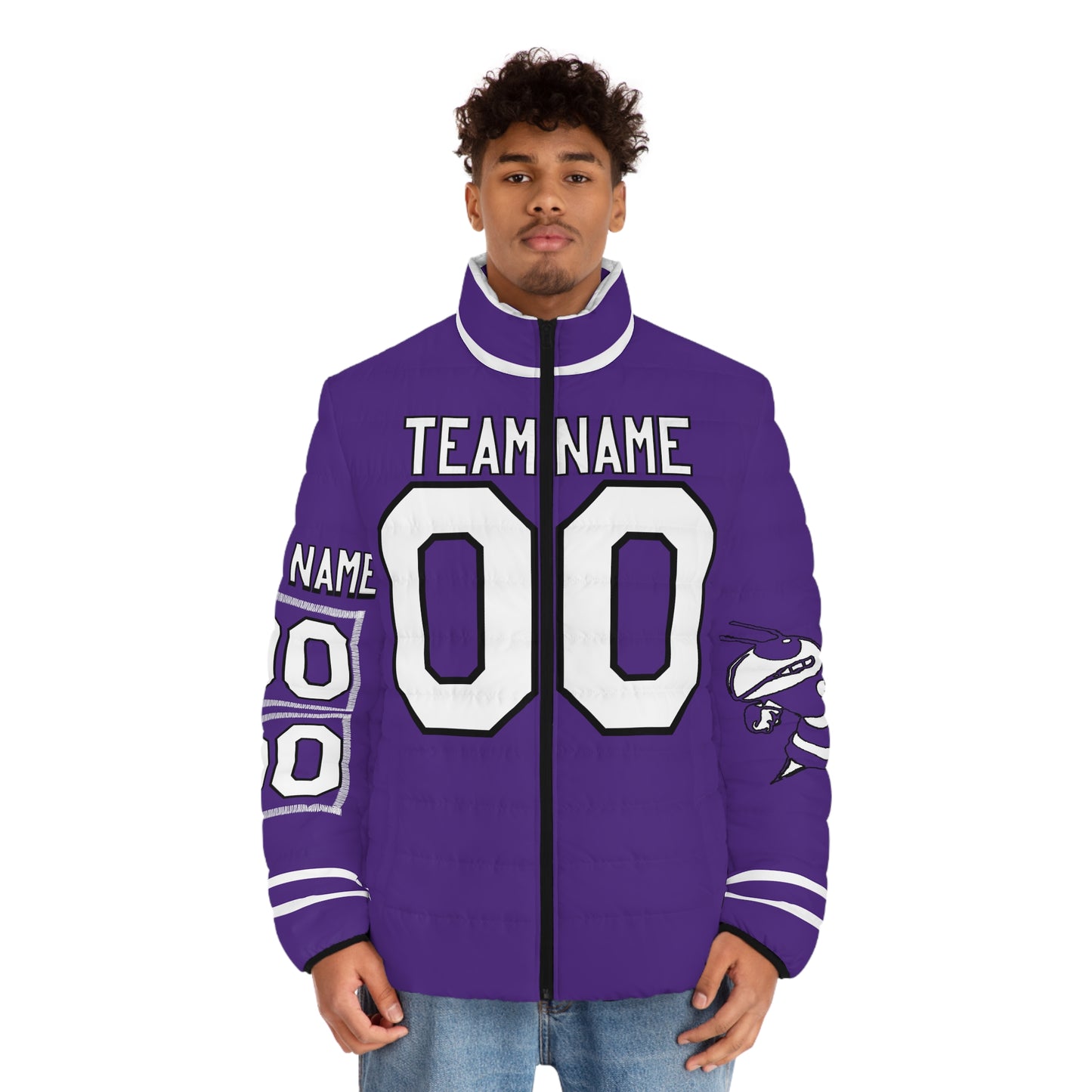 Custom Any Name & Number Game Day Men's Puffer Coat/ Jacket